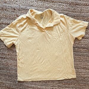 Lands' End Cotton Light Yellow Polo Shirt